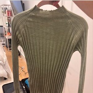 Ribbed Olive Green Sweater